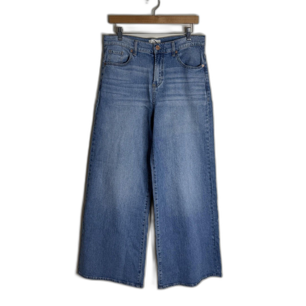Jordache Jeans Womens 6 Blue Baggy Mid-Rise Wide Leg Cropped Denim flare pants